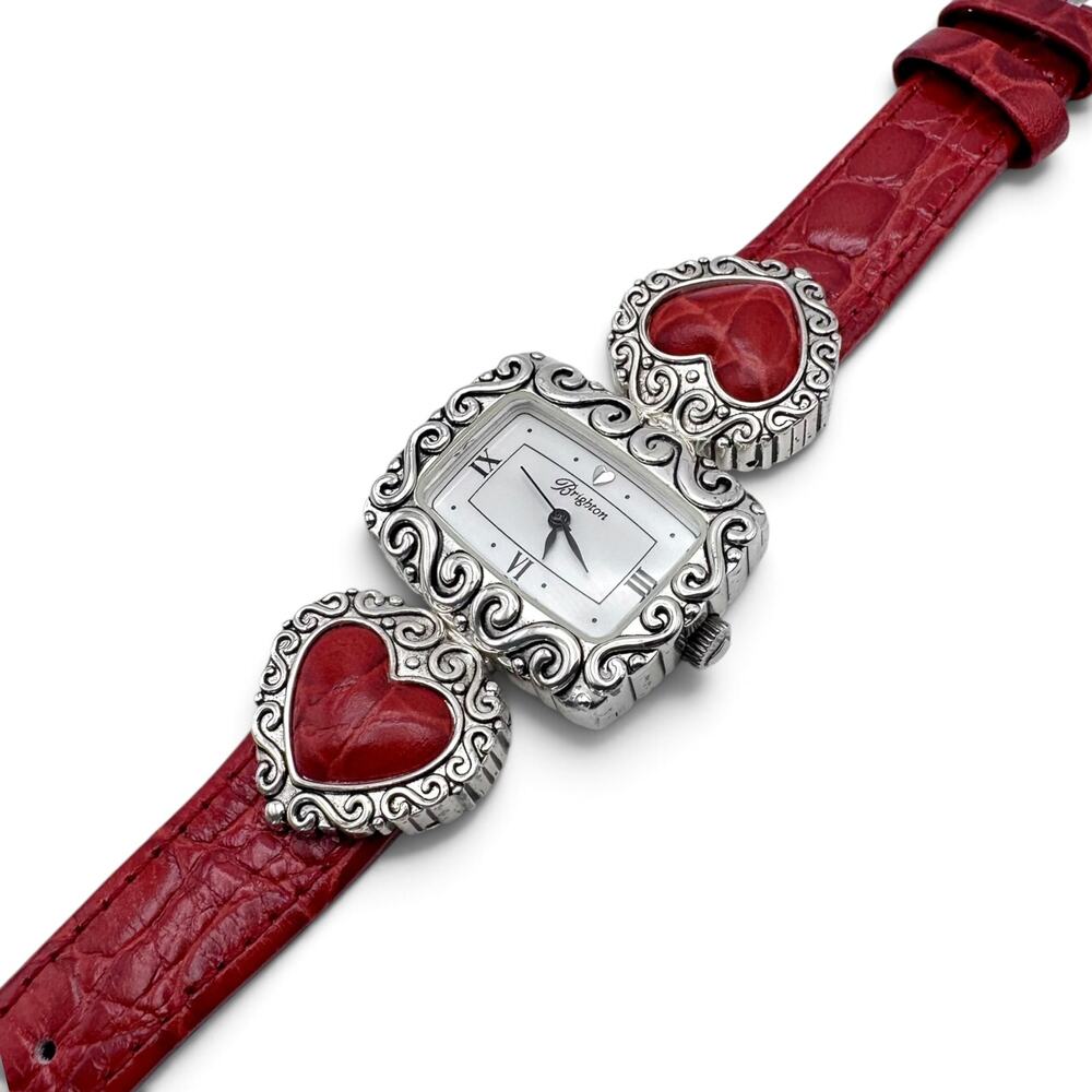 Brighton Prague Red Leather Heart Watch New Battery
